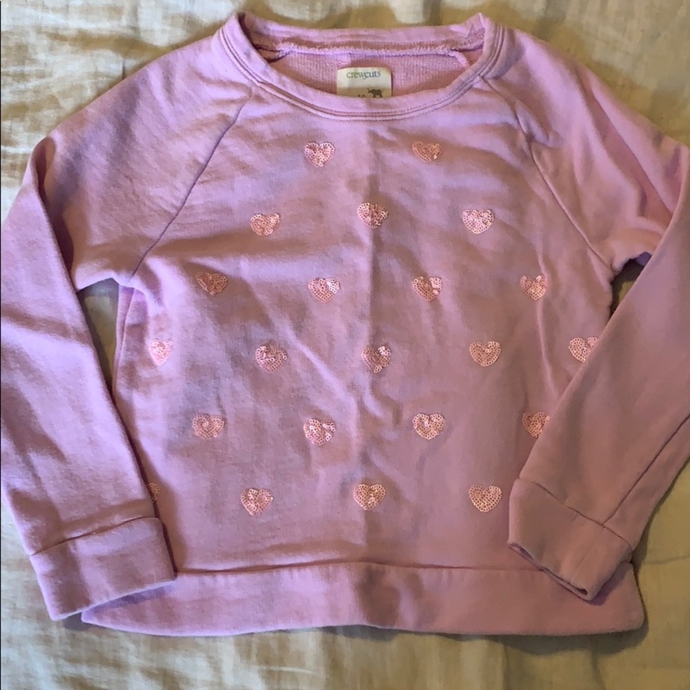 Girls CrewCuts pink sequin sweatshirt size 10